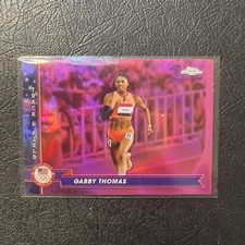 Gabby Thomas 2024 TOPPS CHROME US OLYMPICS PINK REFRACTOR #141 🇺🇸