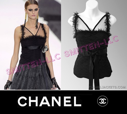 $3,620 CHANEL 11P Fringed Trim Scalloped Knit TOP * FR 36 /US 2  ~ NEW w/TAGS*