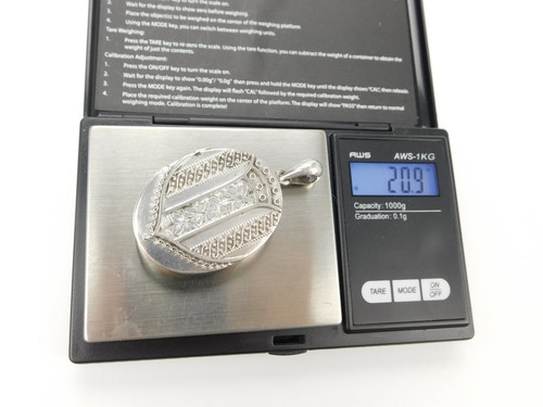 Viktorianischer verzierter britischer großer Trauer-Medaillon-Anhänger Sterlingsilber 20,9 g - Bild 8 von 8
