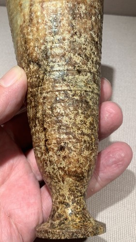 Chinese Old Han Dy White jade Brown Qin Carved Flower Design Round Cup - Picture 12 of 15