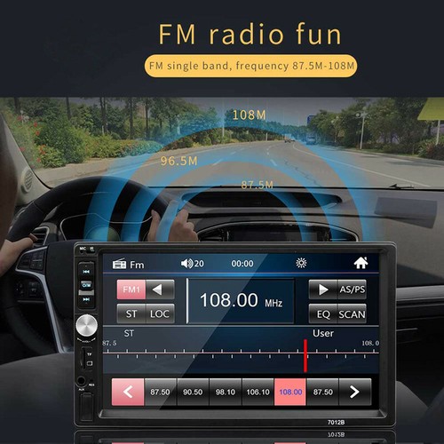 Car 7'' LCD Touch Screen Radio Player Bluetooth Audio Support Rear View Camera - Foto 10 di 11