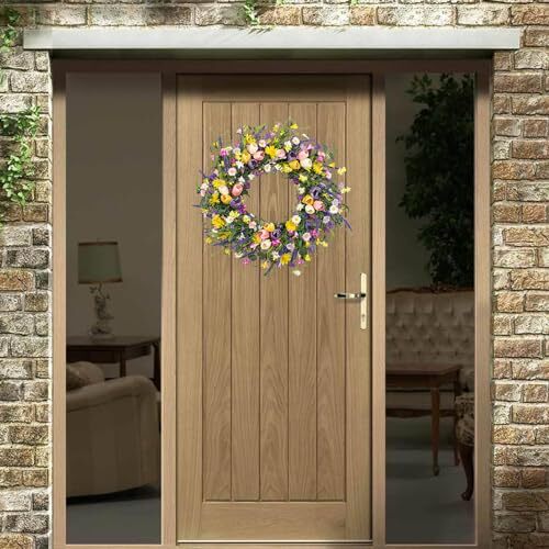 Spring Wreath 22 inch Indoor Summer Wreaths Artificial Spring Wreaths for - Picture 6 of 6
