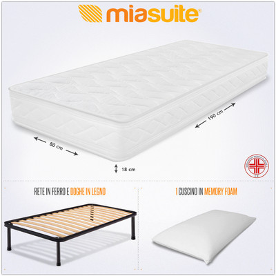 Ailime Mia Suite Rete Singola a Doghe Verticali 80 x 190 cm