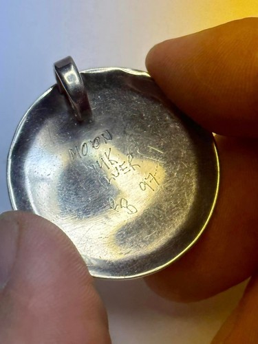 West Coast First Nations Richard Baker 14k Sterling Moon Pendant - Picture 5 of 6
