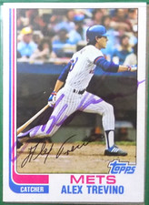 Alex Trevino New York Mets 1982  Autographed Card