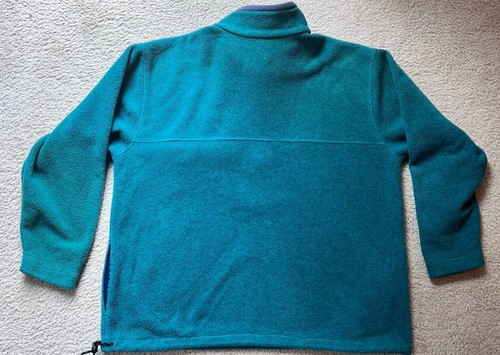 Vintage LL Bean Sweater Mens XXL Green!Blue Fleece , Aztec Freeport Main 90s - Picture 2 of 9