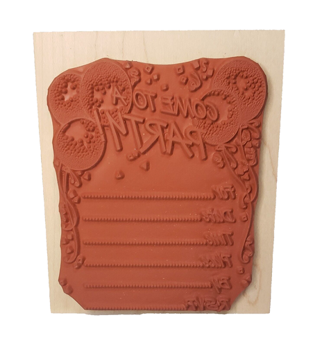 Vintage HERO ARTS Super Party Invitation & PSX Balloons Wood Rubber Stamps (2) - Picture 3 of 7