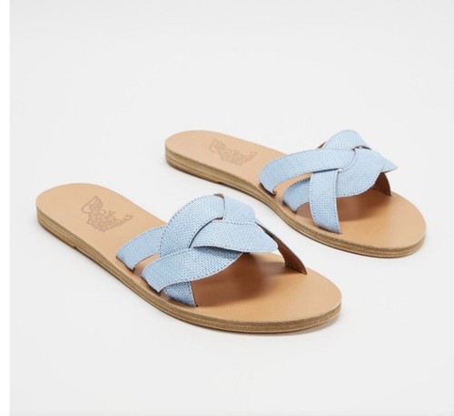 Ancient Greek Sandals Arachne Braided Raffia Slide Sandals Women’s EU 37