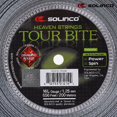 Raqueta de tenis gris Solinco Tour Bite Rough 1,20/1,25 mm 200 m 660 pies - Imagen 3 de 5