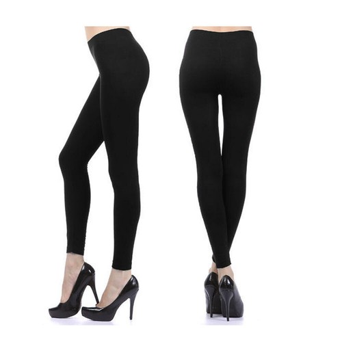 LADIES WOMEN THERMAL LEGGINGS FLEECE LINED WINTER THICK BLACK 4.9 TOG RATED S-XL - Picture 2 of 6