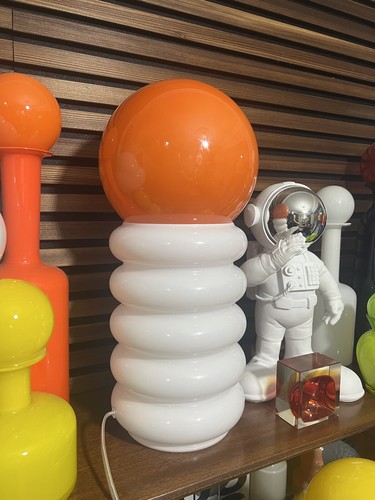Vintage Italian Large Glass Lamp Mid Century Space Age Atomic Rare Mid Century - Picture 4 of 8