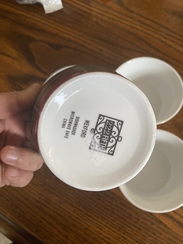 Set Of 4 222 Fifth Wexford Red Tartan Plaid Dessert Salad Soup Bowls Bowl Set - Picture 8 of 8