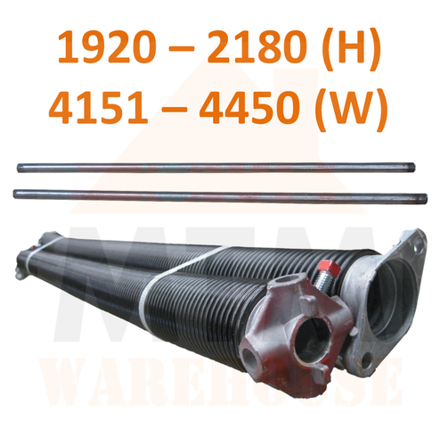 Sectional Panel Garage Door Torsion Springs H:1920-2180mm W:4151-4450mm w/ Bars - Picture 3 of 11