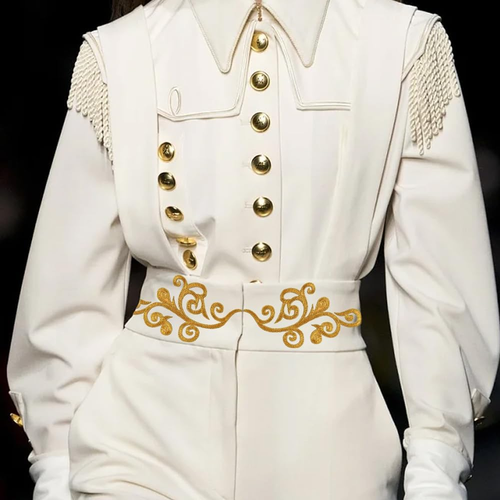 6 Paar Metallic bestickt Bügelbild Patch Borte Fransen Blätter Glitzer Retro Boho - Bild 6 von 7