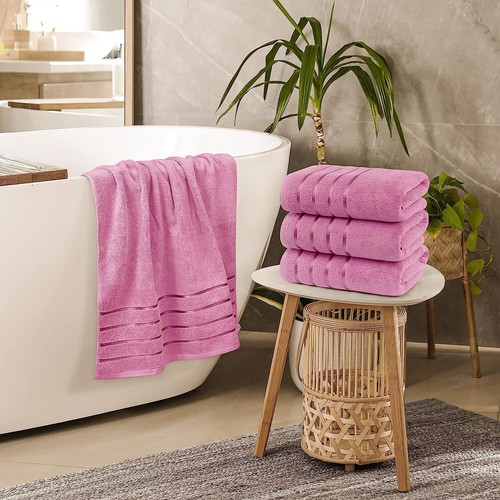 4 Pack Premium Viscose Oversized Bath Set 100% Ring 27 x 54 Inches Utopia Towels - Picture 69 of 86
