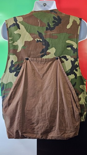 Vtg Classic Blue BILL RED HEAD Woodland Camo Duck Hunting Vest Mens Size Large - Picture 7 of 15