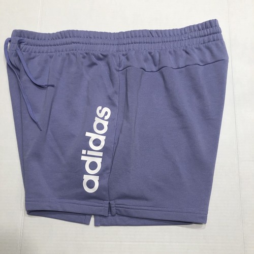 Adidas Womens Plus Size 2x Light Purple Cotton Terry Shorts W/ Drawstring HE9365 - Picture 4 of 8