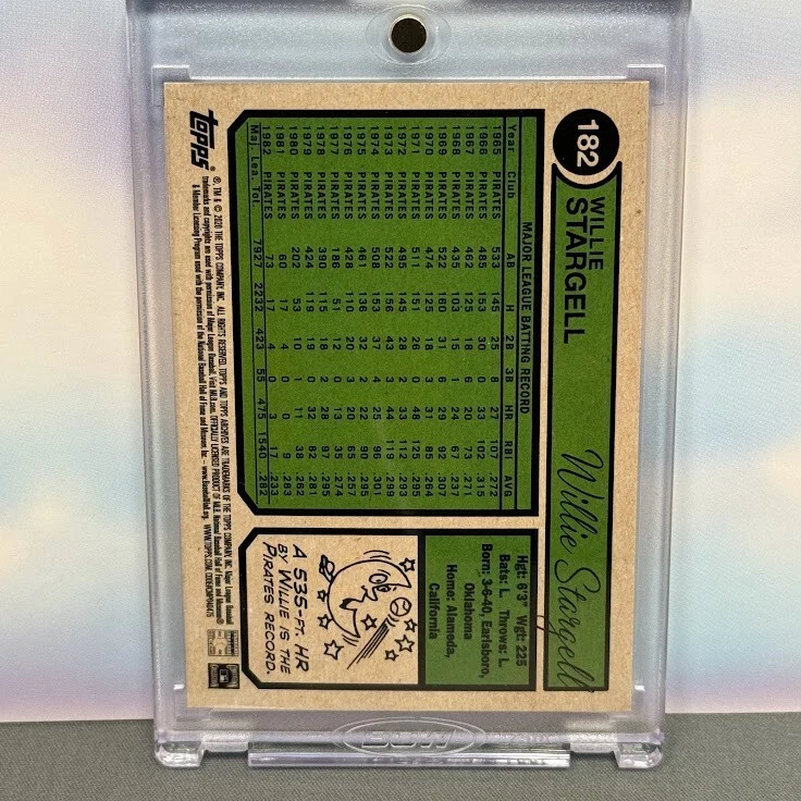 2020 Topps Archives Baseball Willie Stargell #182 Red #d 3/5 Pirates HOF - Image 2 of 2