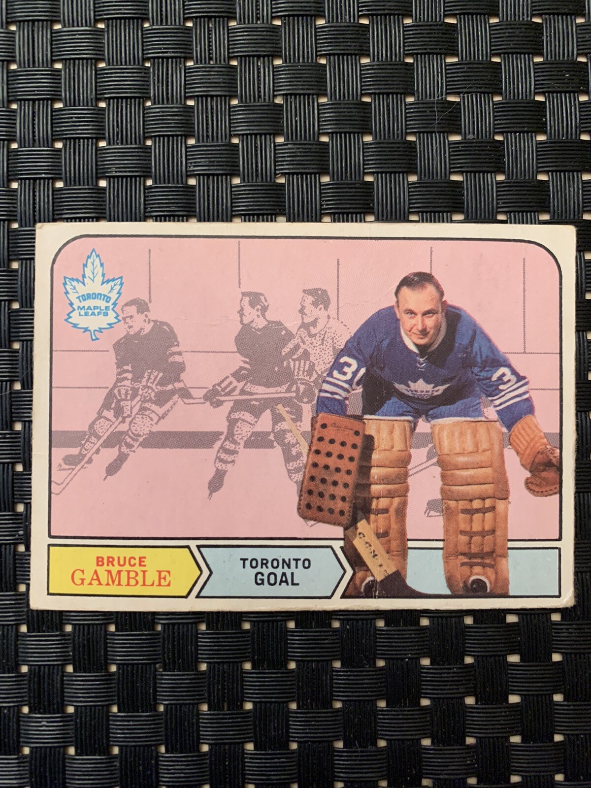 1968-69 O-Pee-Chee Hockey #197 Bruce Gamble Toronto Maple Leafs - VG+(see pics)