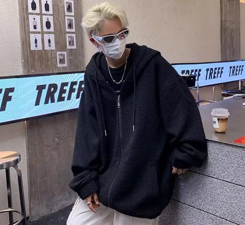 Men's New Fashion Winter Hood Long Sleeve Loose Sweatshirt Jackets Casual Coats - Picture 17 of 18