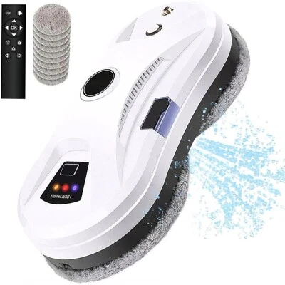 GPFUOEA Robot Lave Vitre Electrique 5600Pa Pulvérisation Eau + 10 Chiffons Télécommande