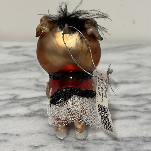 PUG French Bulldog Mercury Glass Dog Ornament Funky Pirate Outfit New NWT - Picture 4 of 10