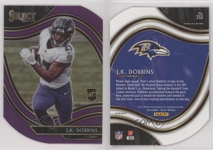 2020 Panini Select Field Level Purple Prizm Die-Cut JK Dobbins #352 Rookie RC