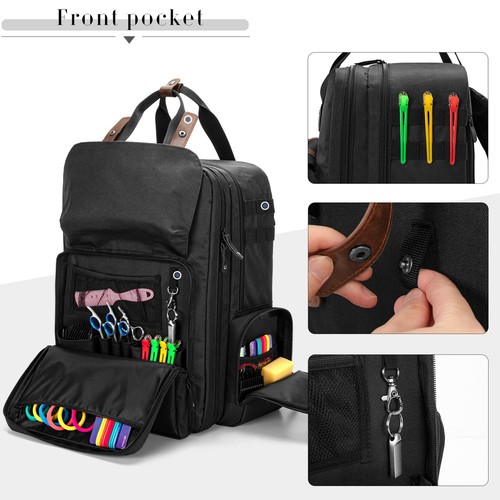 Large Capacity Barber Case, Travel Hairdresser Bag Holds Various Hair Cutting... - Picture 4 of 9
