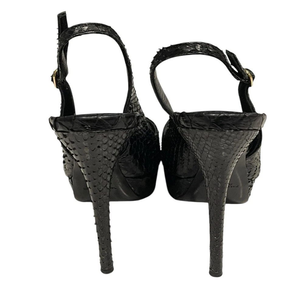 COLECCIÓN RALPH LAUREN Zapatos de salón morados con estampado de animales de pitón talla: 7 B Foto 3 de 4