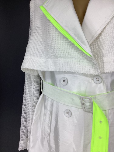 THREE FLOOR SPOTLIGHT JACKE DAMEN NETZ NEONBESATZ UK 14 WEISS UVP 285 £ AD - Bild 4 von 5