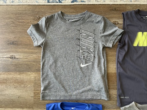 Lot Of 4 Boys Nike Tank Top Sleeveless T Tee Shirt Gray Blue Size 6 Dri Fit - Picture 5 of 16
