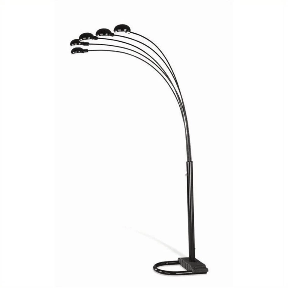 COASTER Kayd 92-inch Arc 5-light Dome Shade Metal Floor Lamp Black