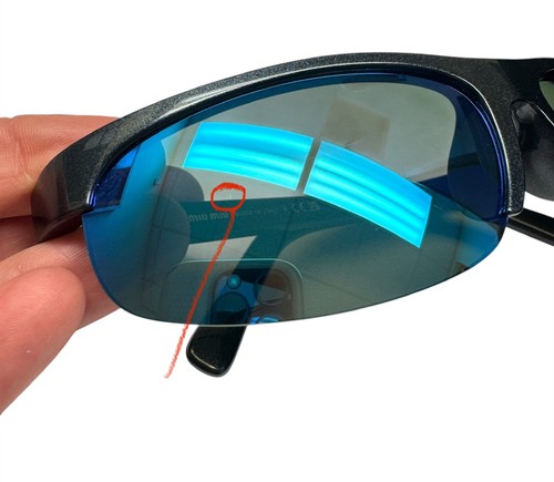 Miu Miu Halbrand Sonnenbrille schimmernd dunkelblau verspiegelt SMU A02-F 19Y-10K mit Etui - Bild 4 von 11