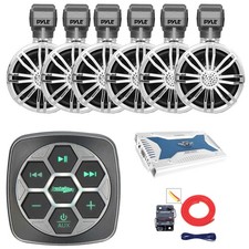 Metra Marine Bluetooth Boat Controller, 6x 2.25  ' 10W Off-Road Speaker, Amp, Kit