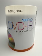 Memorex DVD-R 16X 4.7 GB 120 min 100 Pack Spindle Brand New Sealed
