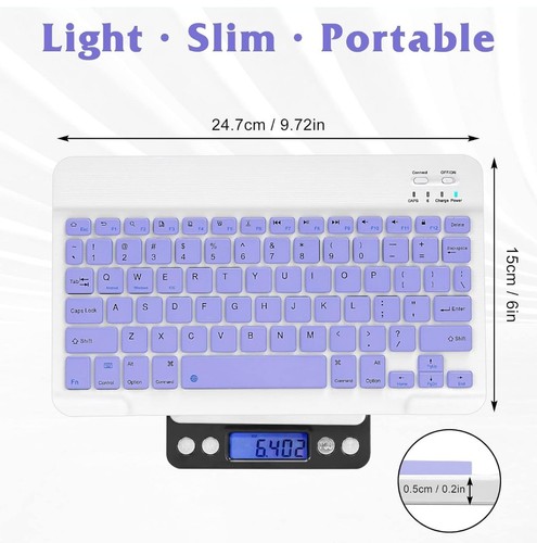 Ultra-Slim Bluetooth Rechargeable Keyboard for LG G Pad 5 10.1/G Pad IV 8.0... - Picture 5 of 5