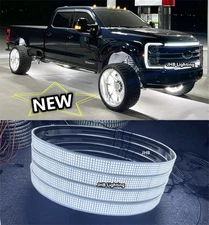JHB 17.5" PURE WHITE High Intensity 5ROWs LED Trucks Wheel Rim 4Rings Lights Set