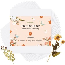 Blotting Paper for Flower Press 20 Sheets 9x9 inch Absorbent Reusable