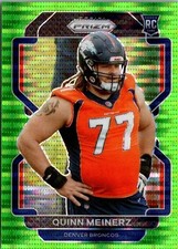2021 Panini Prizm Rookie Quinn Meinerz #430 Neon Green Pulsar Rookie RC Broncos