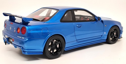 Otto 1/12 Nissan Skyline GT-R R34 Nismo Z-Tune Bayside Blu LARGE Resin Model Car - Photo 8/11