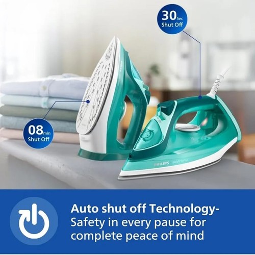 Philips Speed Pro DST3030/70 Steam iron 2400 W Green Ceramic soleplate Free Ship - Picture 5 of 7