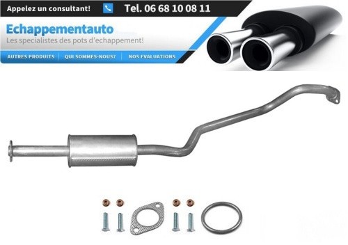 Silencieux intermédiaire homologué pour Nissan Almera 2000-2006 en acier aluminisé durable