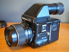 Mamiya 645 pro, 55mm F2.8, 150mm F3.5,AE Diopter Finder, Autowinder, and Film