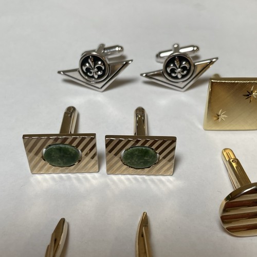 Lotto di 14 polsini tuta uomo colore oro e argento, swank, 7 paia vintage - Foto 4 di 10