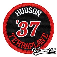 1937 Hudson Terraplane Embroidered Patch Blackred Iron-on Sew-on Hat 3x3 Inches 1937 Hudson Terraplane Embroidered Patch Blackred Iron-on Sew-on Hat 3x3 Inches