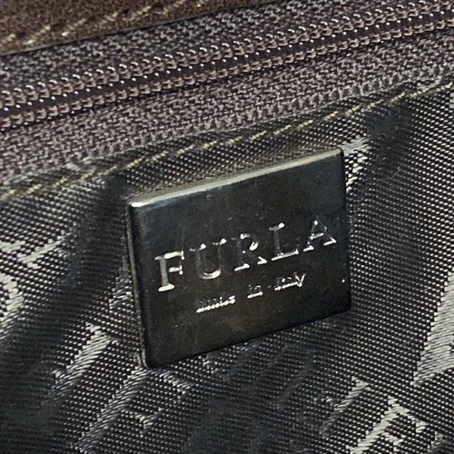Auth FURLA - Dark Brown Leather Tote Bag - Picture 8 of 11