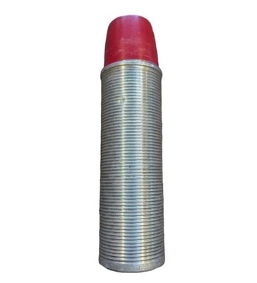 Thermos Silver and Red Vacuum Bottle With A Drinking Cap Vintage Model 3484