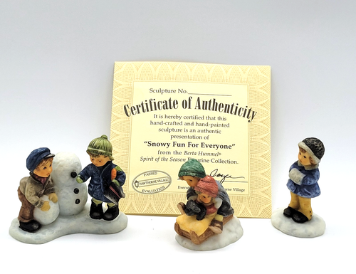 Hummel Spirit of the Season Hawthorne Village 3 Figurines Snowy Fun For Everyone - Picture 1 of 6