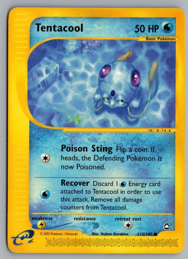 Tentacool 113/147 Common Aquapolis Pokemon Lightly Played