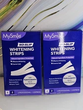 2 X MySmile NO-SLIP Whitening Strips 2 Treatments Each Pack 8 Strips Total BNIP